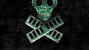 Futuristic Green Skull Hacker Logo Wallpaper