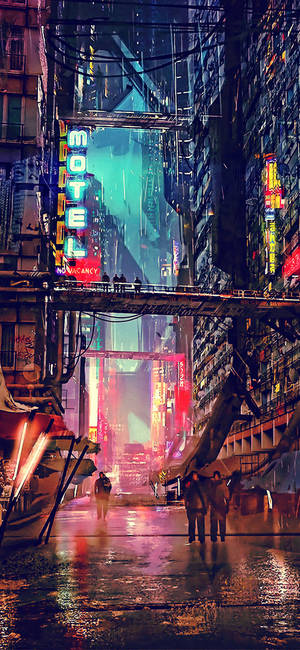Futuristic Night City Cyberpunk 2077 Iphone Wallpaper