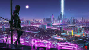 Futuristic Night City - Cyberpunk Inspired Vibes Wallpaper