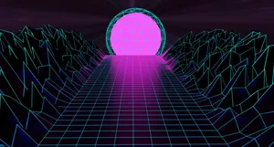 Futuristic Road In Retro Style Wallpaper