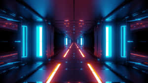 Futuristic Sci Fi Tunnel Lights Wallpaper