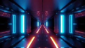 Futuristic Sci Fi Tunnel Lights Wallpaper