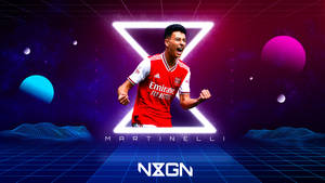 Gabriel Martinelli Neon Galaxy Retro Wallpaper