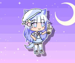 Gacha Girl Boba Tea Moon Wallpaper