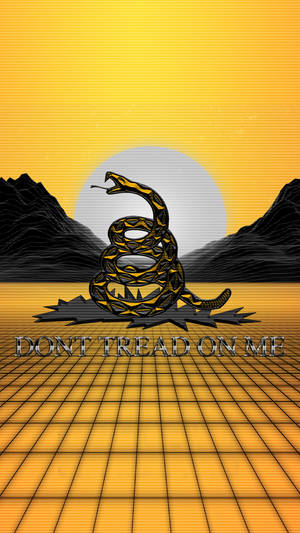 Gadsden Flag Coiled Snake Art Wallpaper