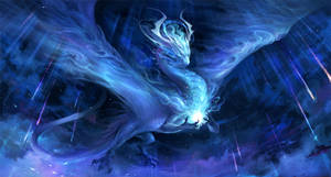 Galaxy Dragon With Cloud-like Wings Wallpaper