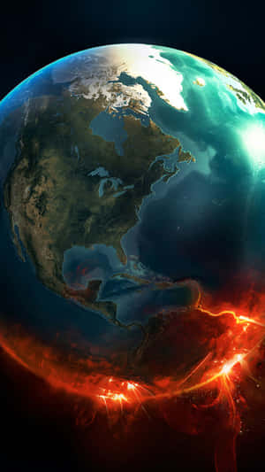 Galaxy S5 Burning Planet Earth Wallpaper