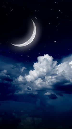 Galaxy S5 Crescent Moon Night Sky Wallpaper