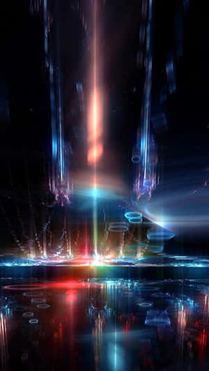 Galaxy S5 Space Ship Neon Lights Wallpaper