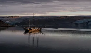 Galleon Ship In Greenland Wallpaper