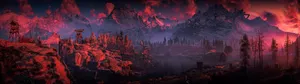 Game Terrain In Sunset Wallpaper
