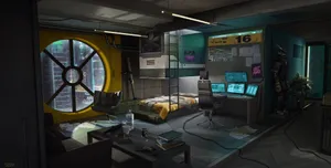 Gaming Room Cyberpunk Interior Wallpaper