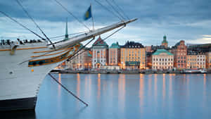 Gamla Stan Boat Wallpaper