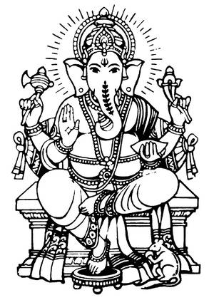 Ganesh Black And White Artwork Wallpaper