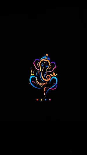 Ganesh Colorful Sanskrit Iphone Wallpaper