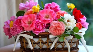 Garden Flower Basket Wallpaper