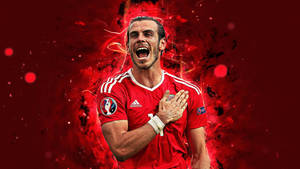 Gareth Bale In Digital Red Wallpaper
