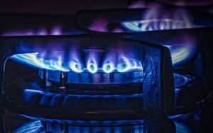 Gas Hob Blue Flame Wallpaper