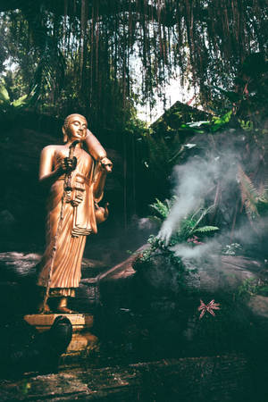 Gautam Buddha Bronze Statue Wallpaper