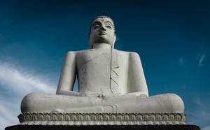 Gautam Buddha Minimalist White Statue Wallpaper