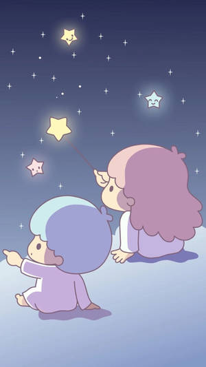 Gazing Little Twin Stars Wallpaper