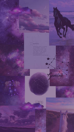 Gemini Violet Collage Wallpaper