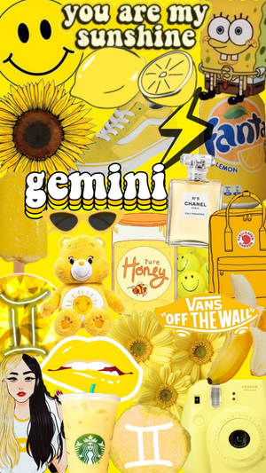 Gemini Yellow-themed Collage Wallpaper