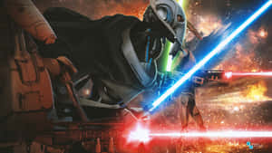 General Grievous Blue And Red Wallpaper