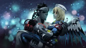 Genji Carrying Barely Hurt Mercy Wallpaper