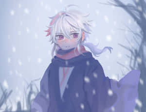 Genshin Impact Fanart Snowing Kazuha Wallpaper