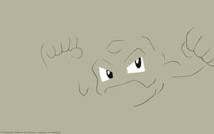 Geodude Outline On Gray Background Wallpaper