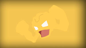 Geodude Yellow Minimalist Outline Wallpaper