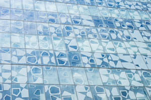 Geometric Blue Tile Art Wallpaper