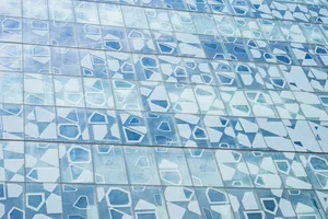 Geometric Blue Tile Art Wallpaper