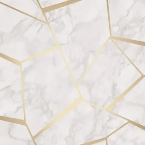 Geometric Design On White Marble Wallpaper