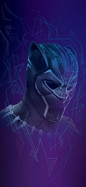 Geometric Lines Black Panther Android Wallpaper