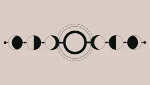 Geometric Moon Phases Graphic Wallpaper