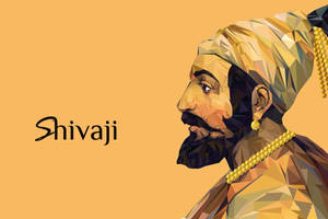 Geometric Painting Of Shivaji Maharaj Wallpaper