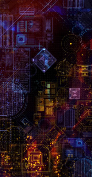 Geometric Technology Art Wallpaper