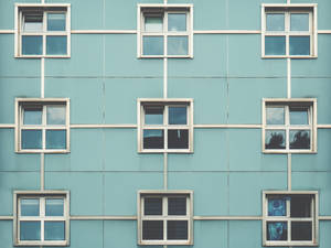 Geometric Turquoise Window Wallpaper