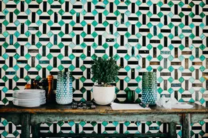 Geometric Wall Pattern Wallpaper