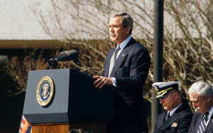 George W. Bush Making A Speech Wallpaper