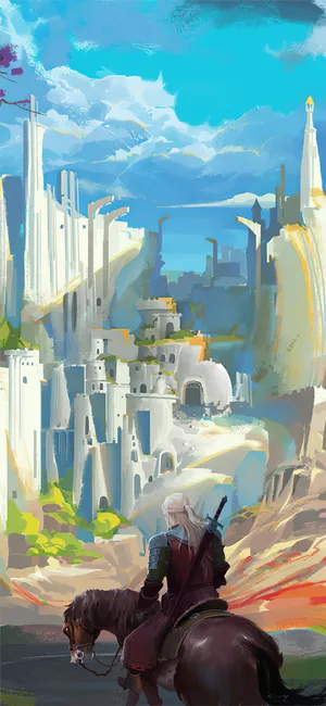 Geralt In Horse Witcher 3 Android Wallpaper