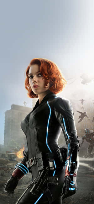 Get An Amazing Black Widow Themed Iphone. Wallpaper