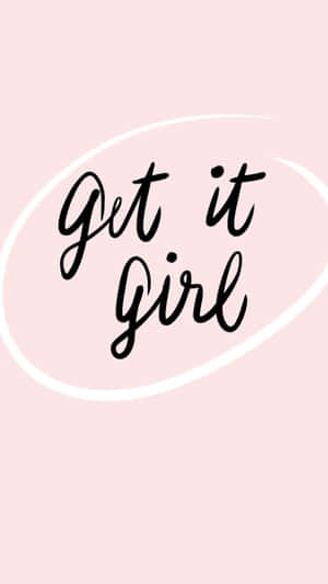 Get It Girl - A Pink Background With A Black Circle Wallpaper