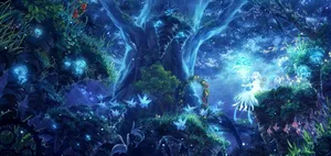 Get Lost In The Lush Beauty Of The Anime Forest. Wallpaper