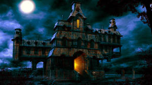 Get Ready For A Spooky Night – Visit A Haunted House This Halloween! Wallpaper