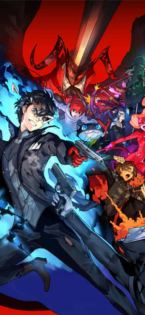 Get Ready For The Thrilling Ride Of Persona 5 Now Available On Iphone Wallpaper