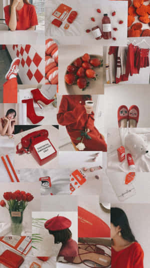 Get The Minimalist Vibe With This Modern Red And White Aesthetic. Wallpaper