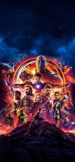 Get Your Silver Screen Superhero Movie Look On Your Mobile Device With This Avengers Endgame Themed Iphone Wallpaper Wallpaper